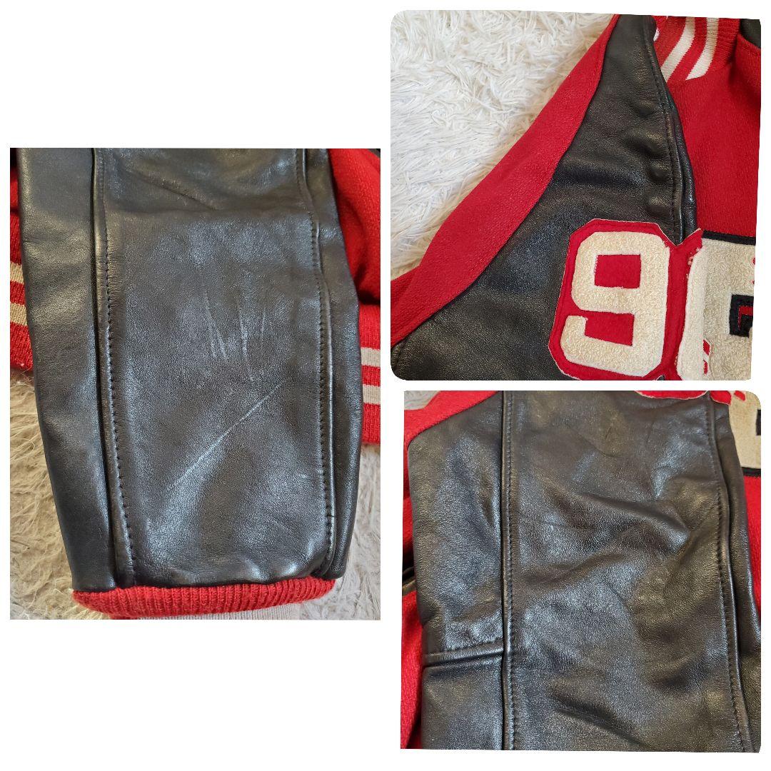 80s LARRY BLACK レザー ウール スタジャン USA製 42