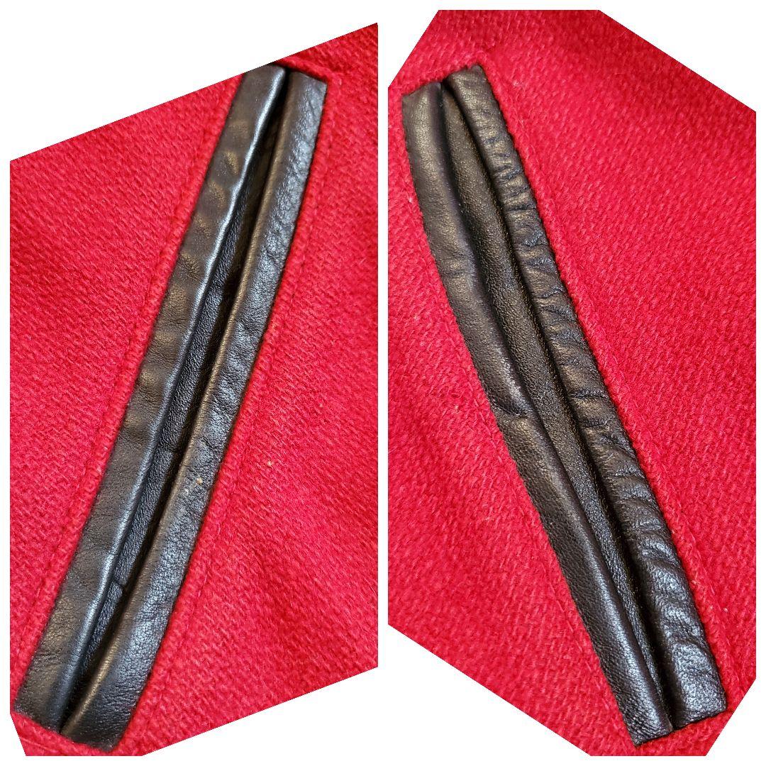 80s LARRY BLACK レザー ウール スタジャン USA製 42