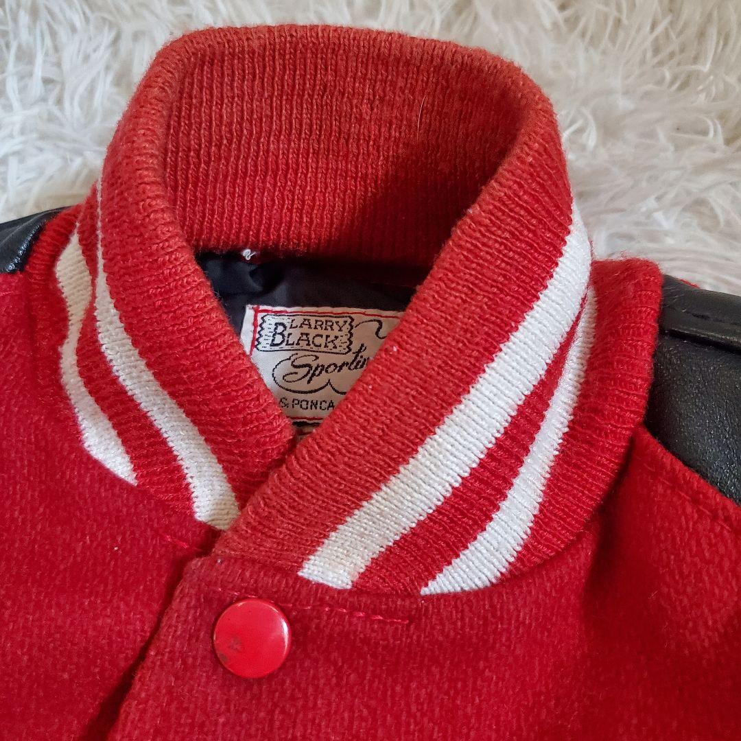 80s LARRY BLACK レザー ウール スタジャン USA製 42