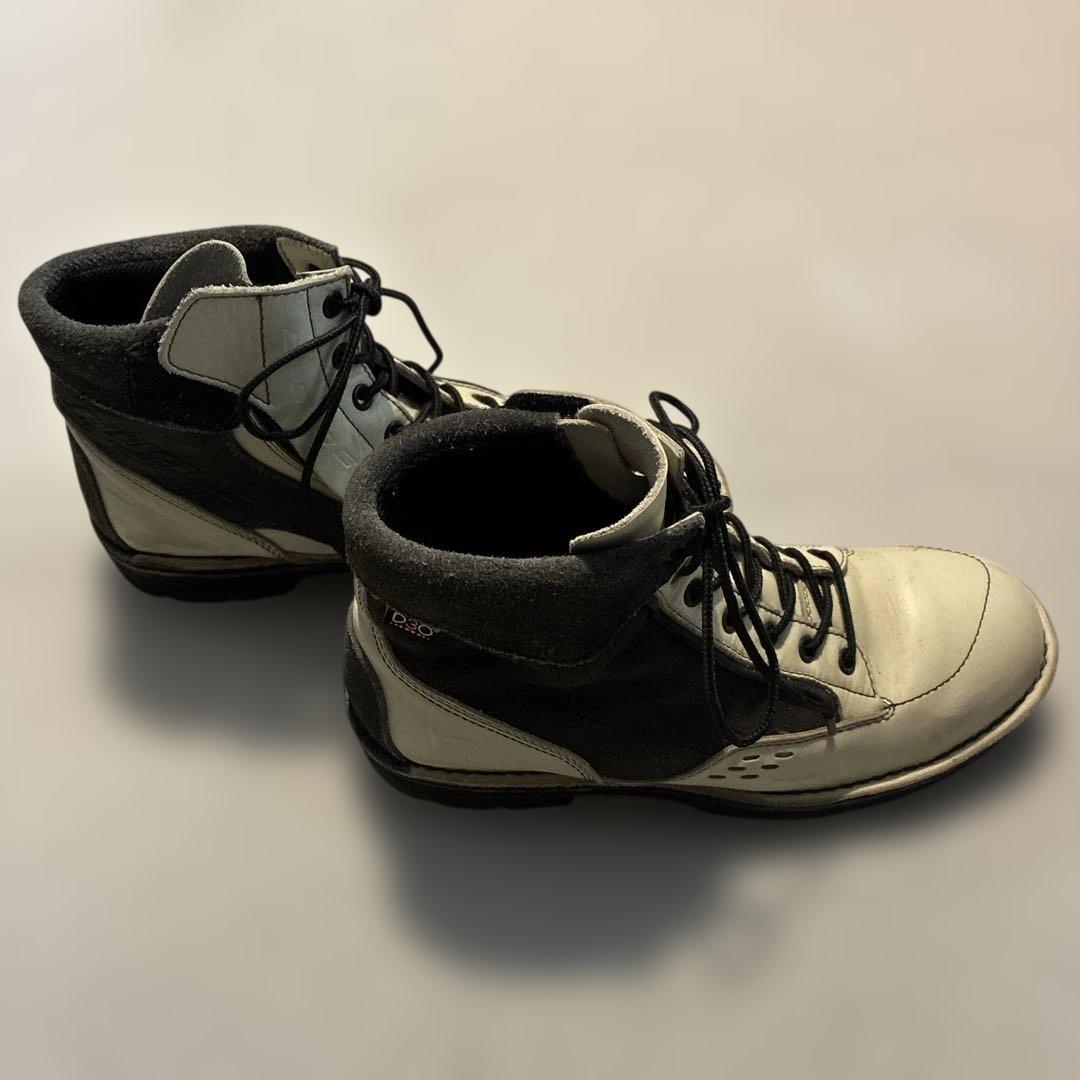 ハイカットブーツ 白/黒 レザー/スエード