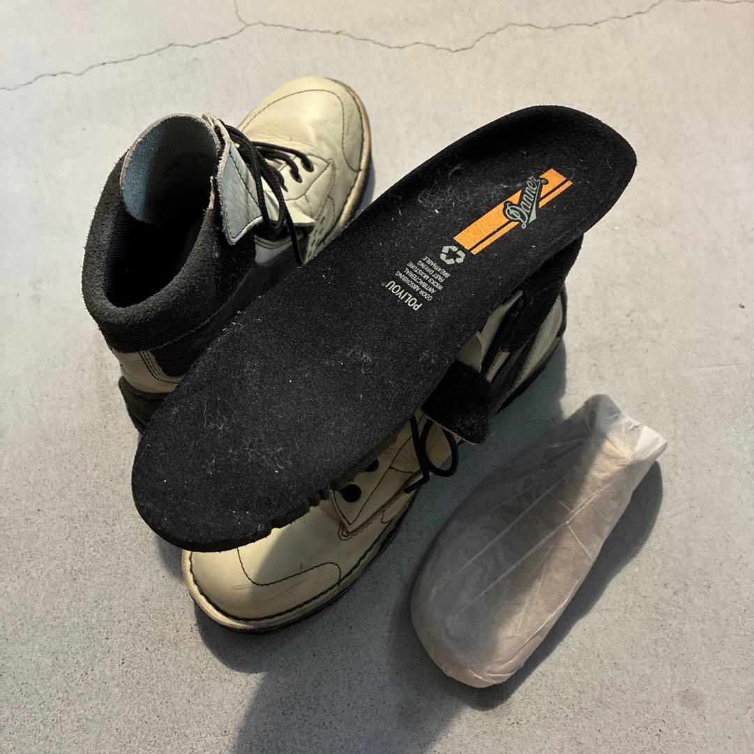 ハイカットブーツ 白/黒 レザー/スエード