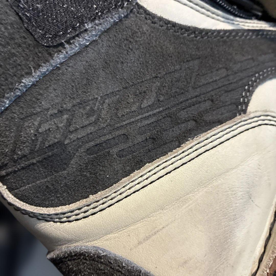 ハイカットブーツ 白/黒 レザー/スエード