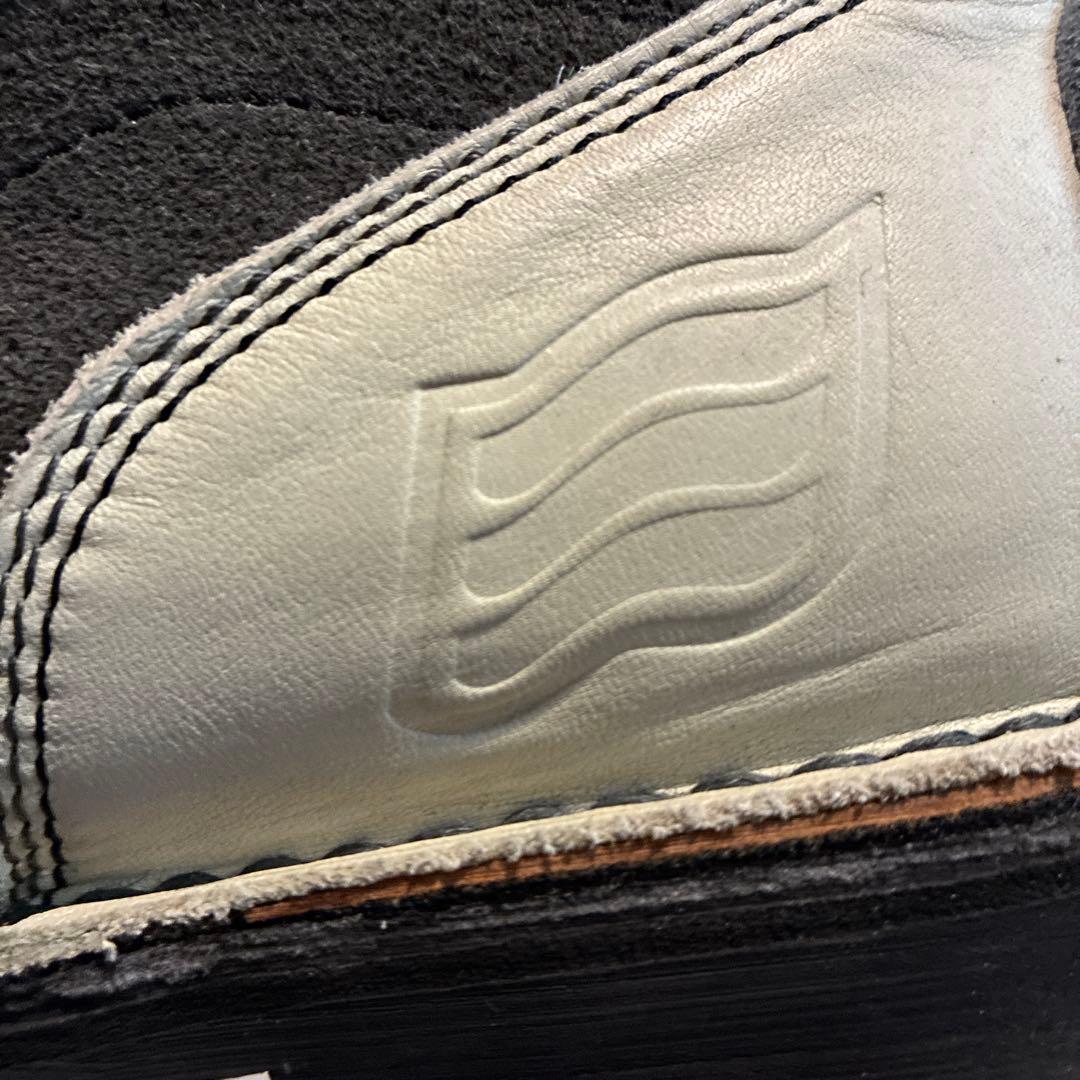 ハイカットブーツ 白/黒 レザー/スエード