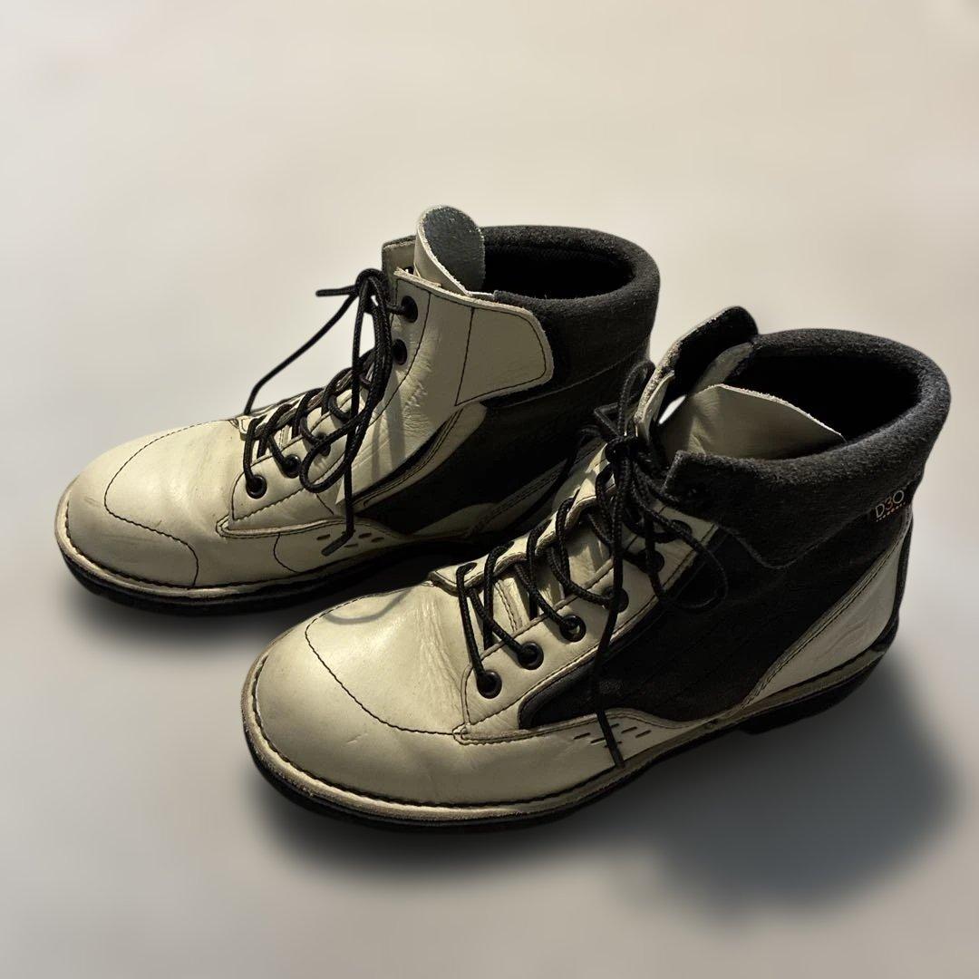 ハイカットブーツ 白/黒 レザー/スエード