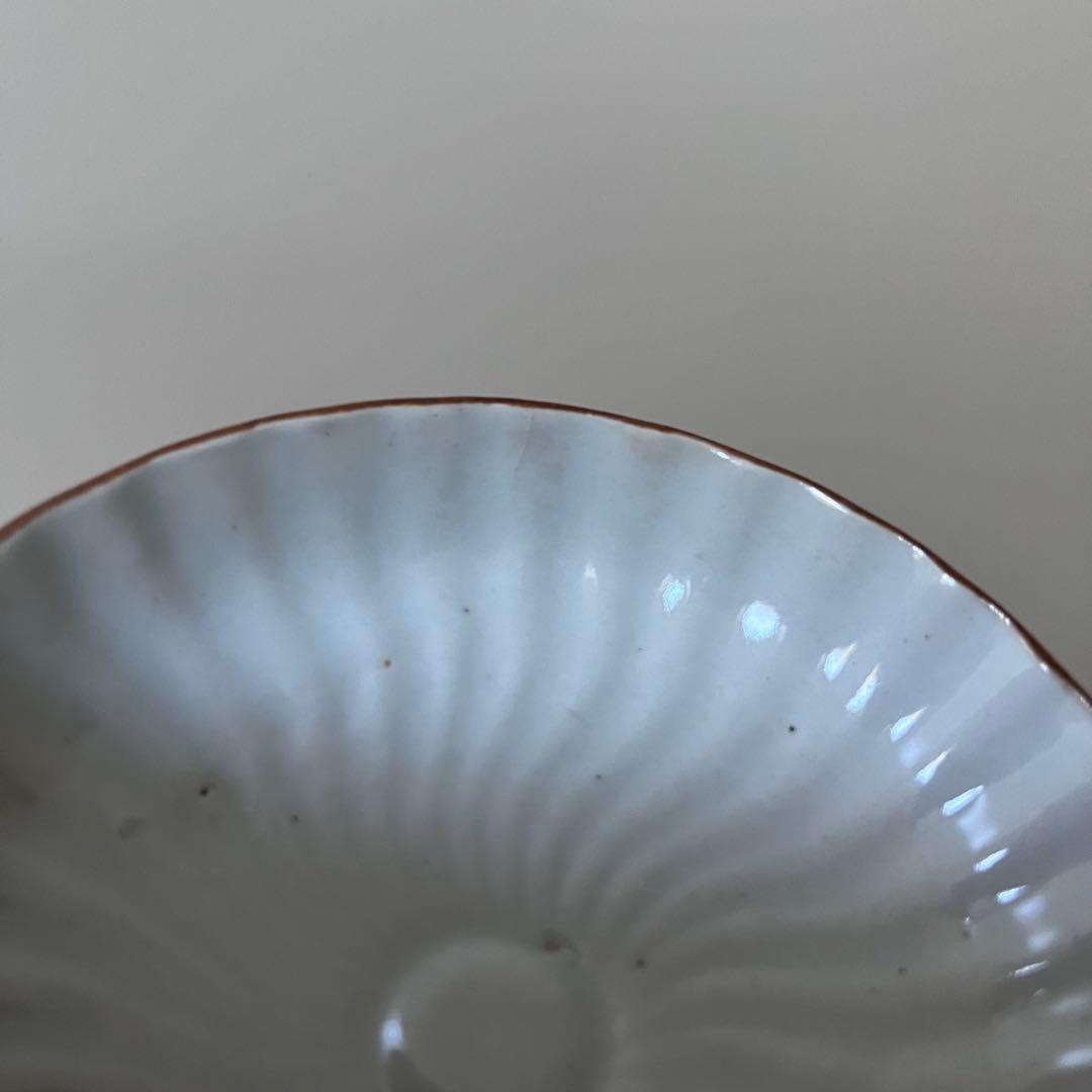 骨董　古伊万里　白磁　菊形　なます皿＆小皿セット