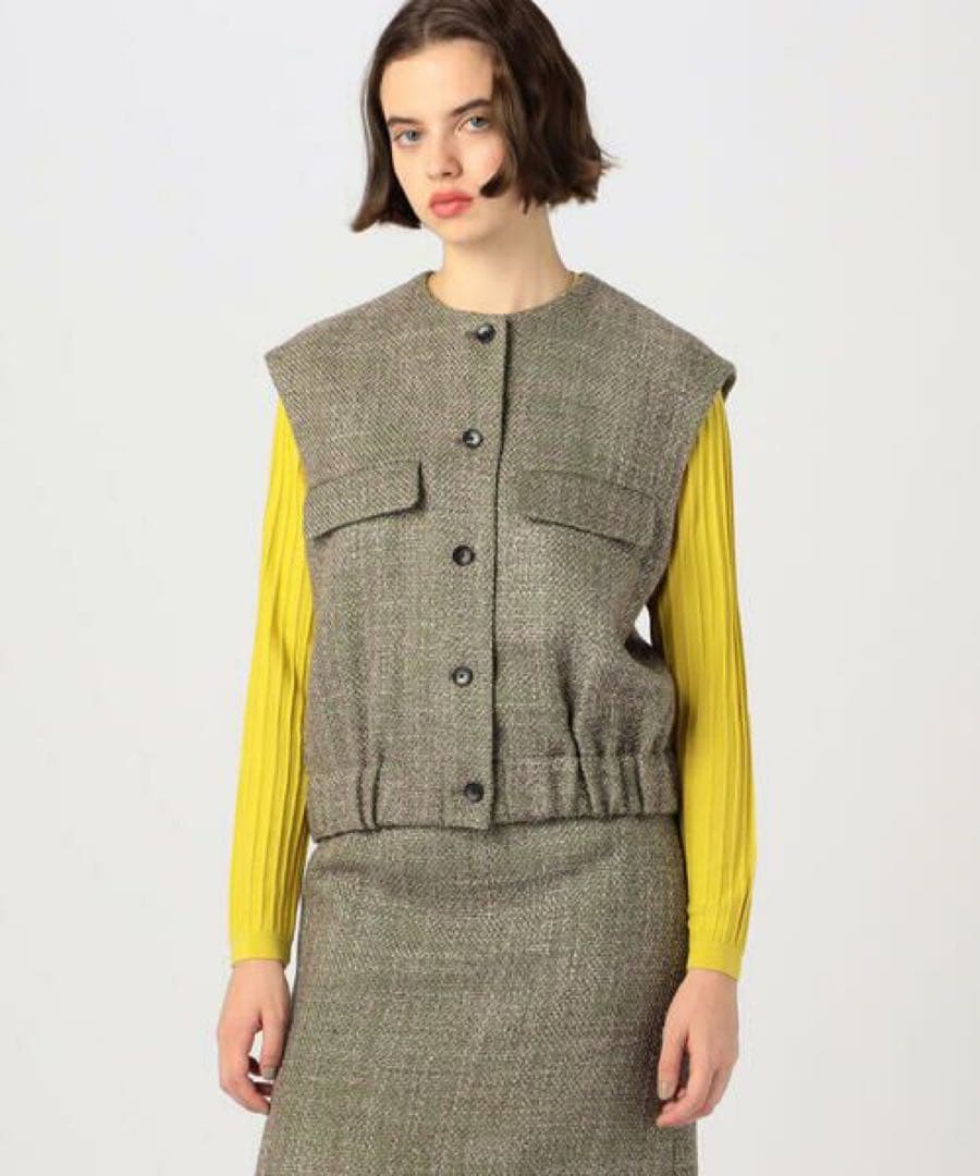 ルナルイ様 TOMORROWLAND ロービングツイード ノースリーブブルゾン