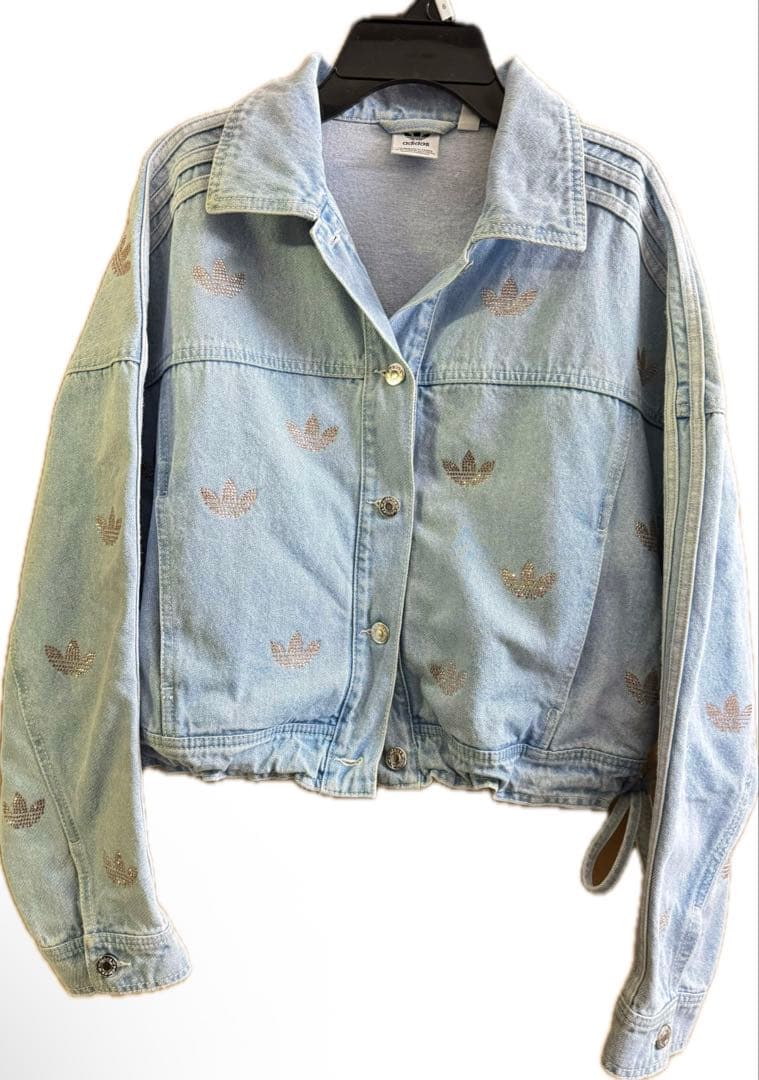 adidas/デニムラインストーンジャケット Mサイズ