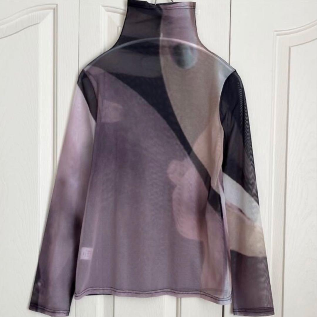 トップス turtleneck long sleeve see through top