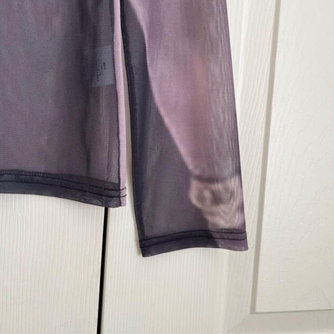 トップス turtleneck long sleeve see through top