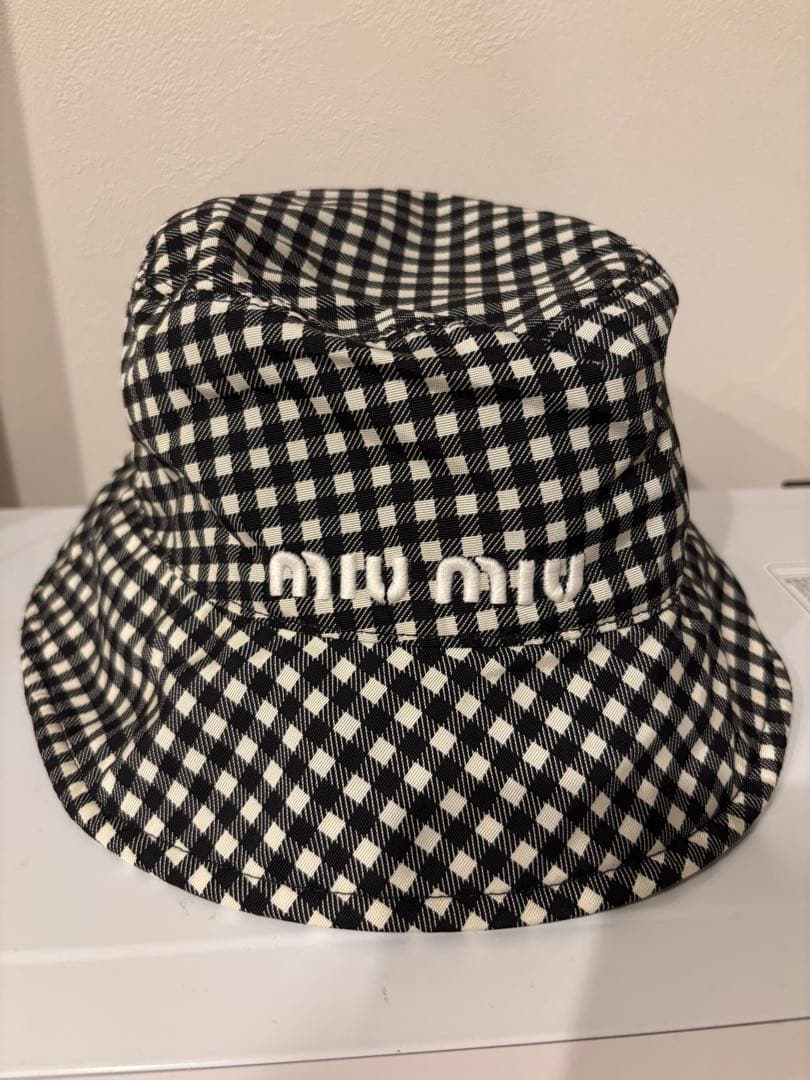 miu miu チェック柄 バケットハット M最終値下げ！！