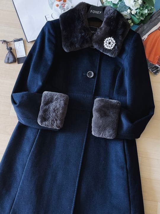 FOXEY！ゴージャスヌードリアファカシミアコート　38 Rene 極美品