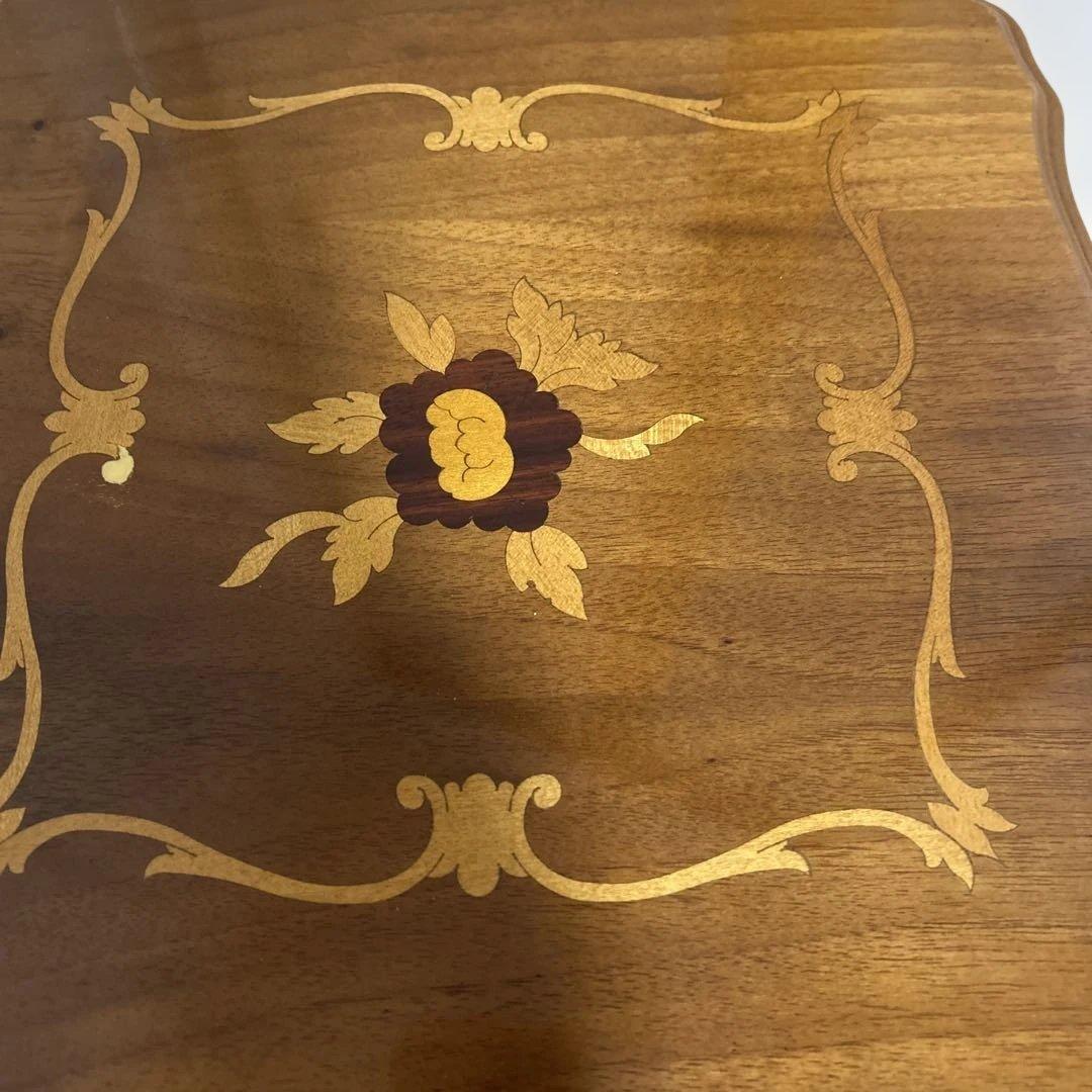 美品✨イタリア製　サイドテーブル　象嵌細工　猫脚　ネストテーブル　アンティーク