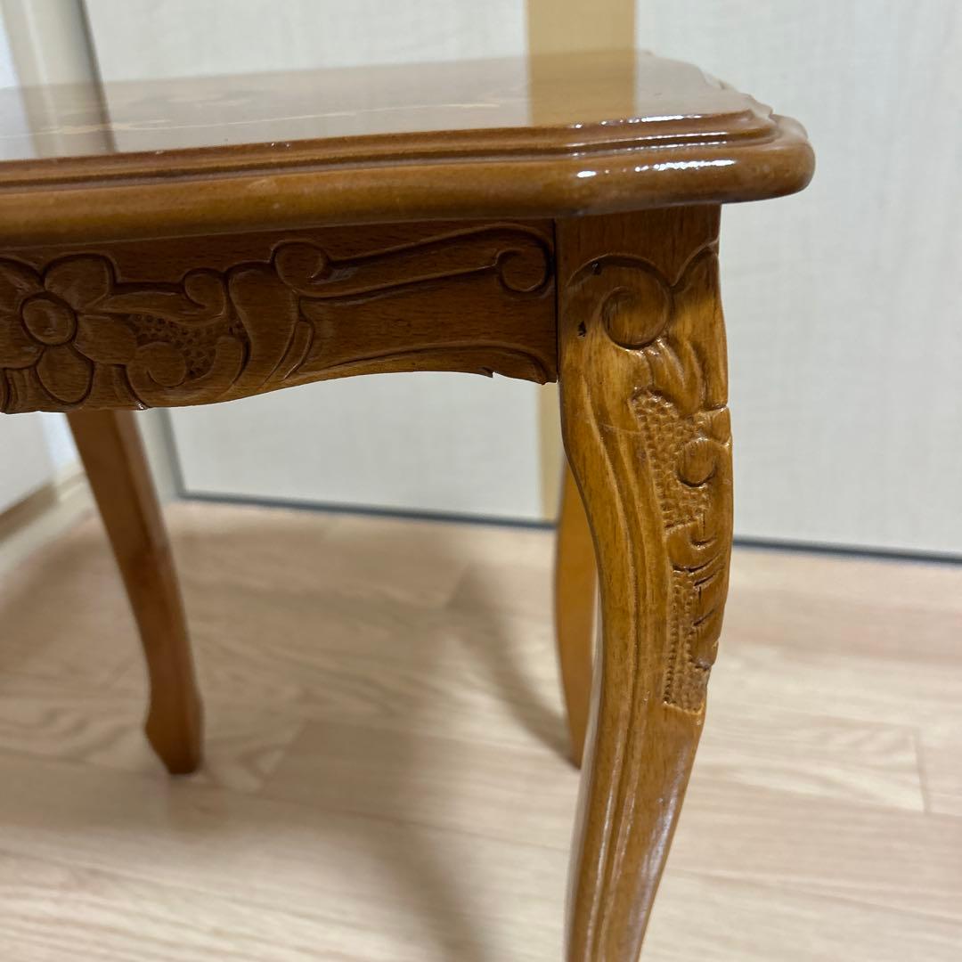 美品✨イタリア製　サイドテーブル　象嵌細工　猫脚　ネストテーブル　アンティーク