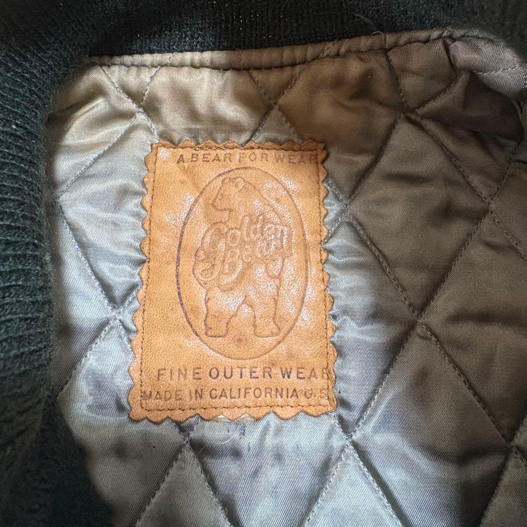 80s Golden Bear レザースタジャン ブラウン 革タグ 米国製