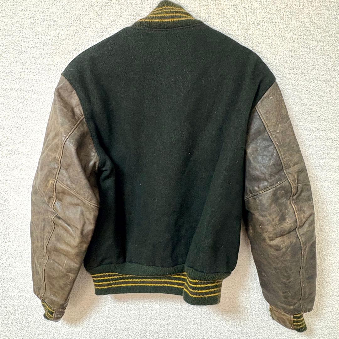 80s Golden Bear レザースタジャン ブラウン 革タグ 米国製