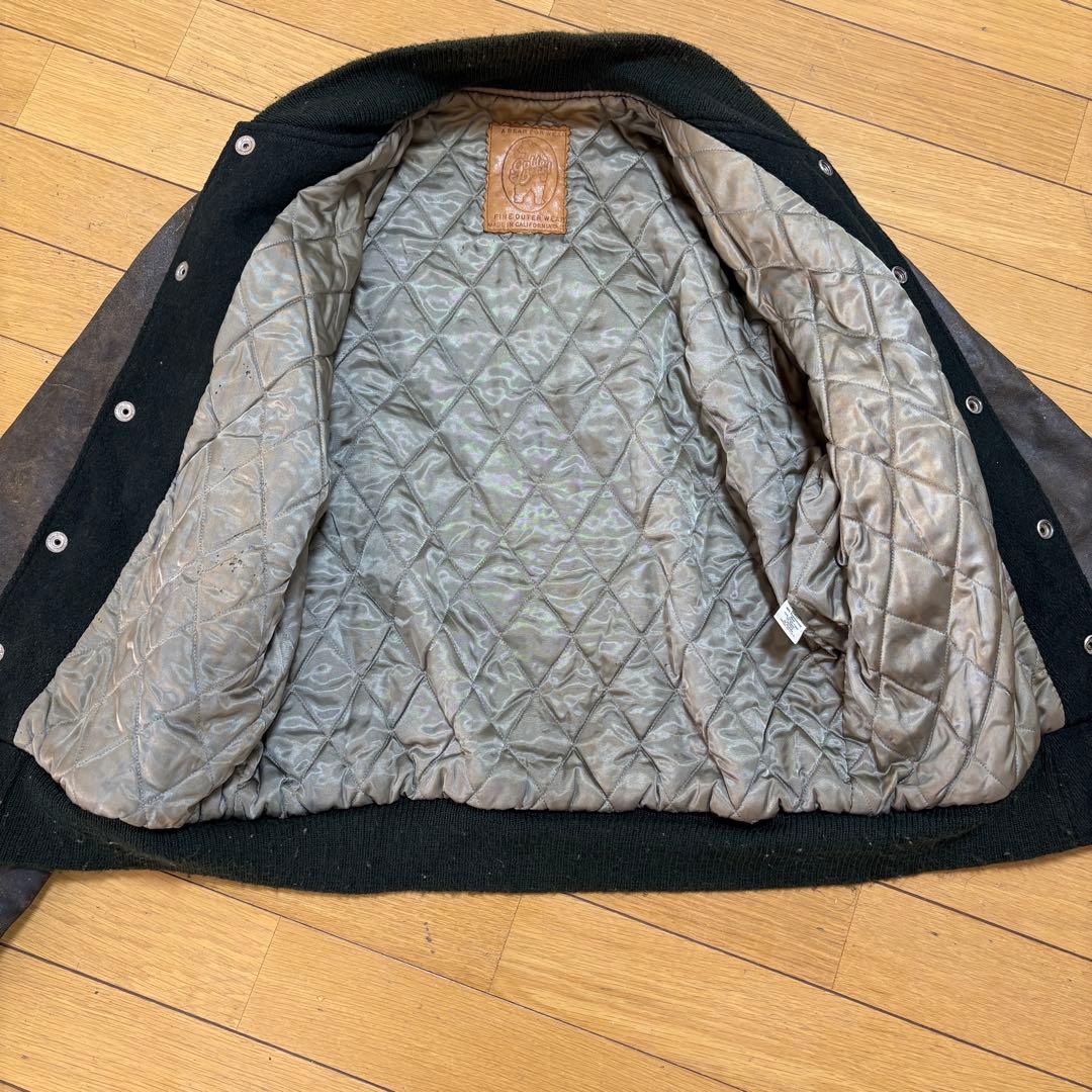 80s Golden Bear レザースタジャン ブラウン 革タグ 米国製