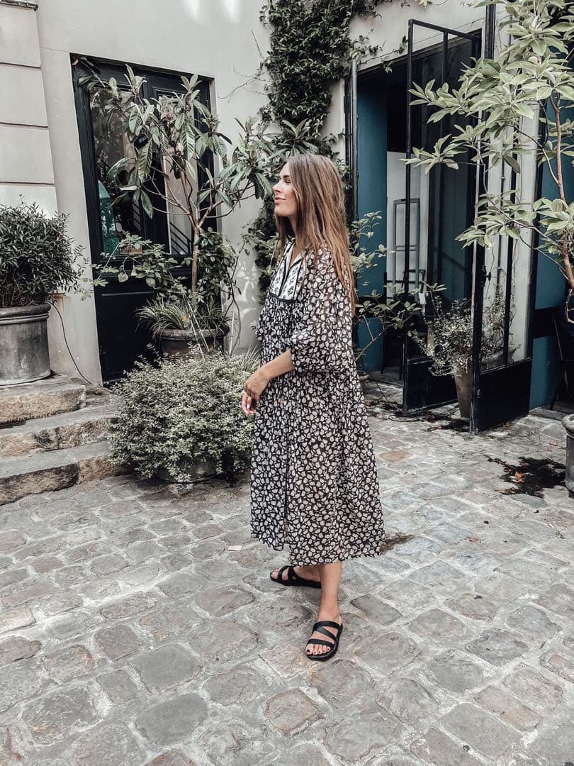 インド ブロックプリント ワンピース 新品 ブラック ホワイト