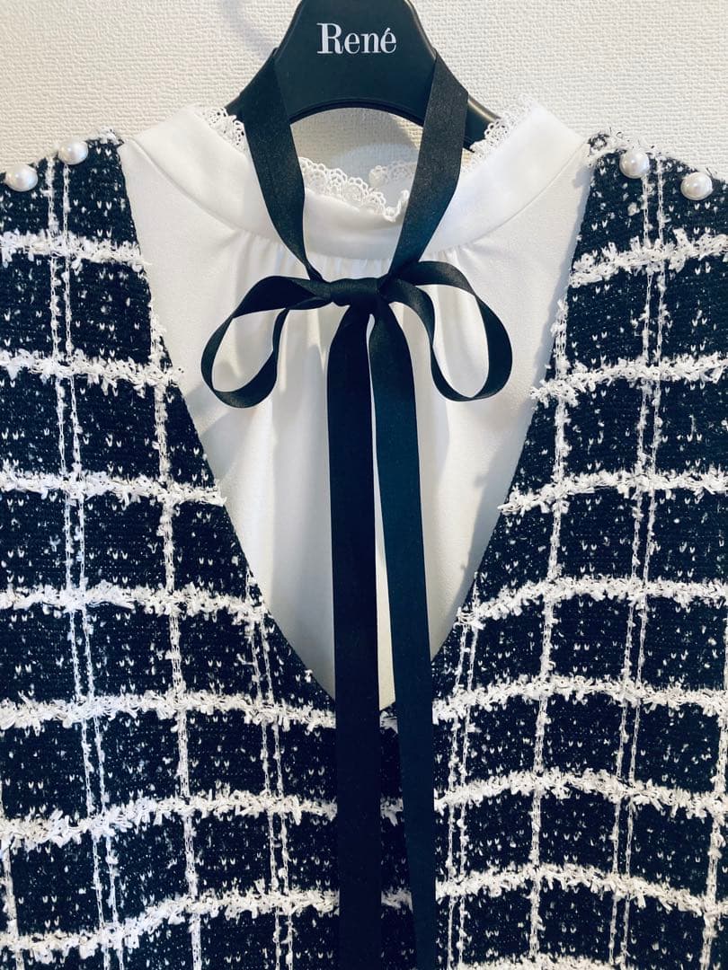 René チェック柄　36 ジャンパースカート