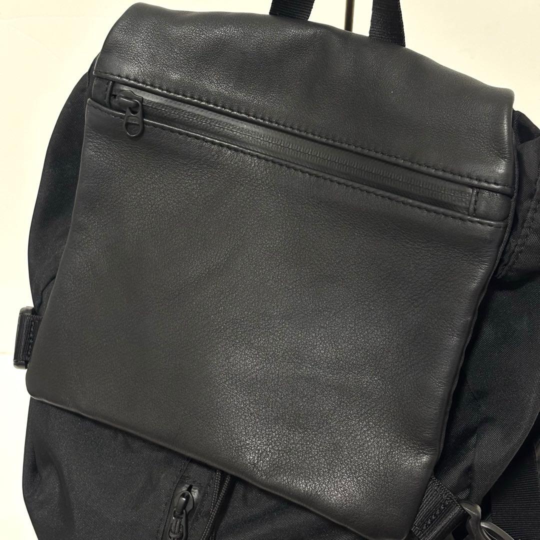 BURLAP OUTFITTER ear 撥水レザーコンビライトリュック　黒