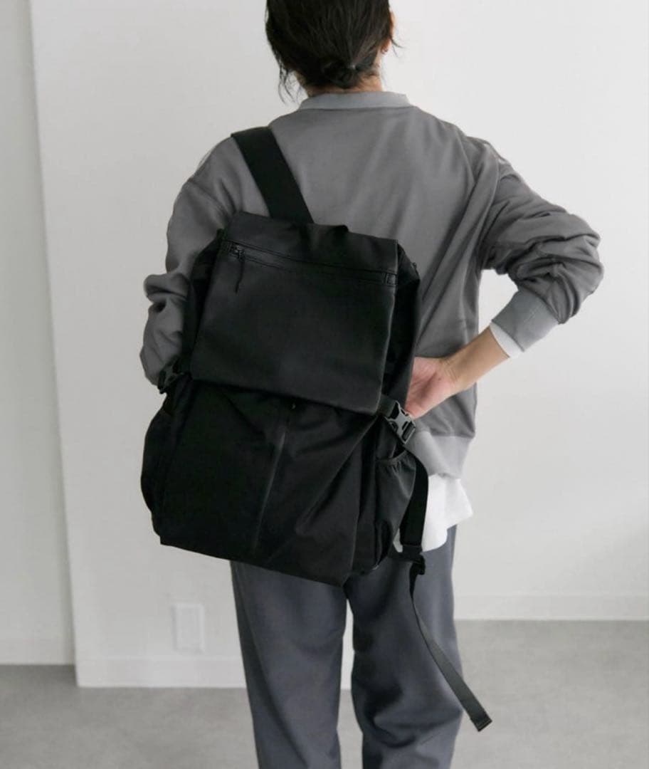 BURLAP OUTFITTER ear 撥水レザーコンビライトリュック　黒