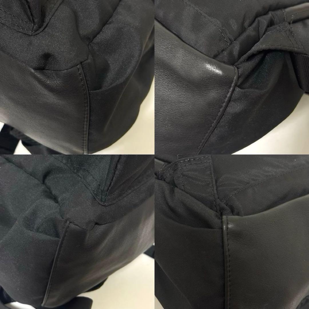 BURLAP OUTFITTER ear 撥水レザーコンビライトリュック　黒