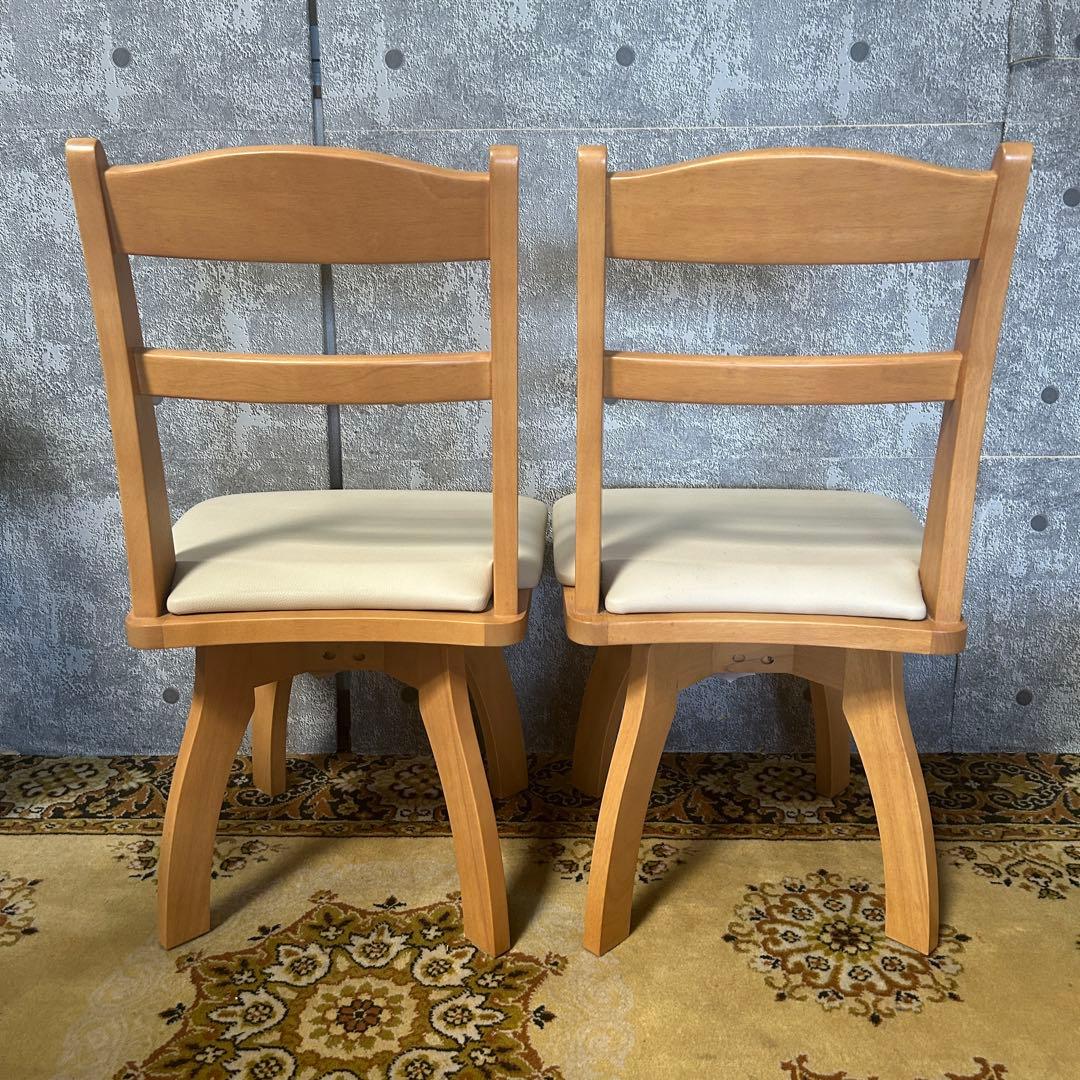 ココろん꧁ニトリ NITORI꧂回転式ダイニングチェア×4脚セット レザー