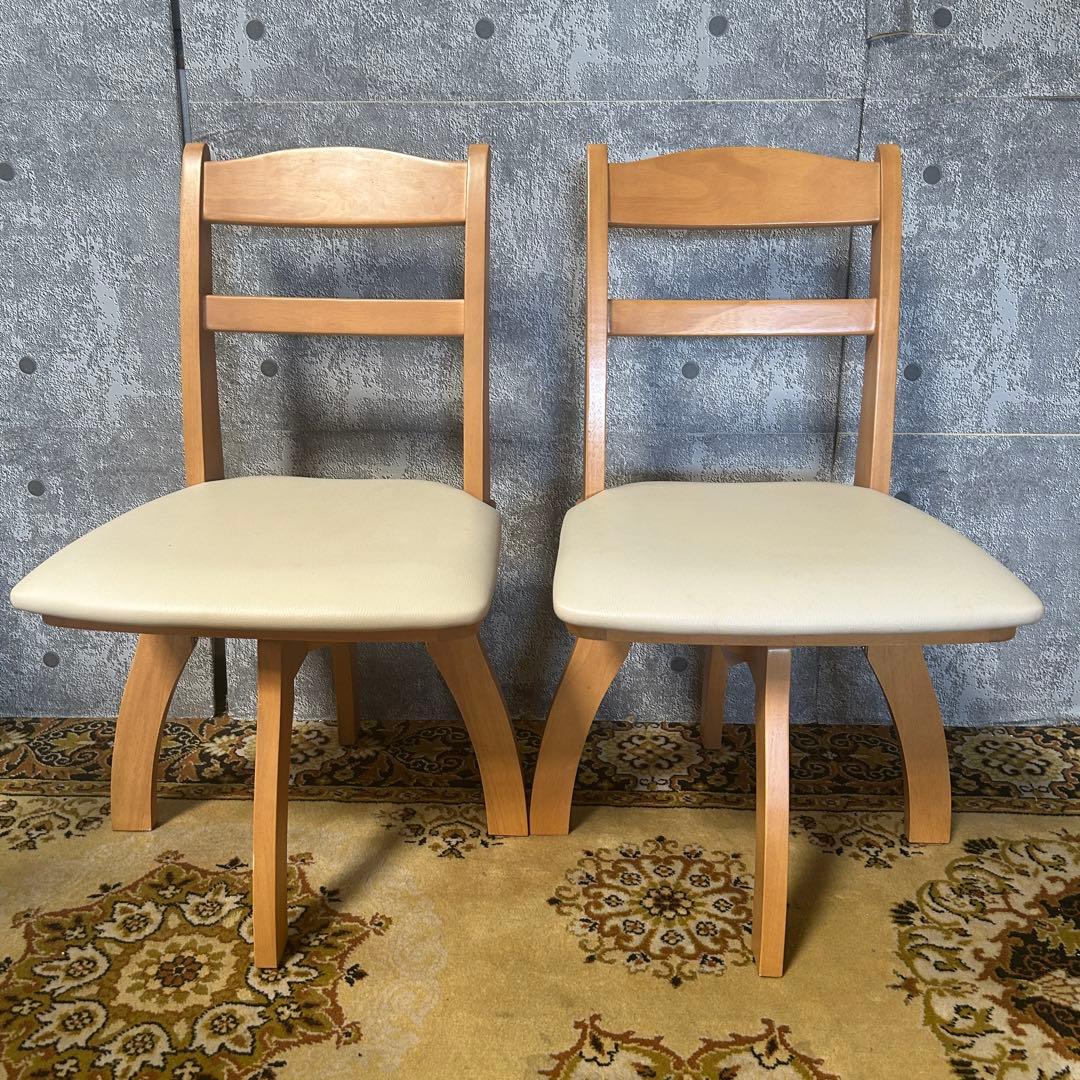 ココろん꧁ニトリ NITORI꧂回転式ダイニングチェア×4脚セット レザー