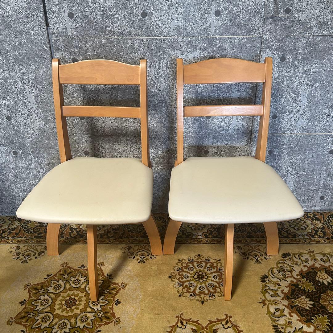 ココろん꧁ニトリ NITORI꧂回転式ダイニングチェア×4脚セット レザー