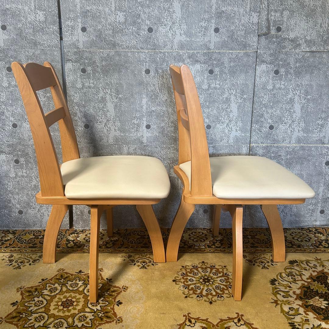 ココろん꧁ニトリ NITORI꧂回転式ダイニングチェア×4脚セット レザー