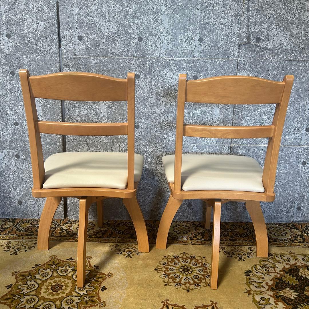 ココろん꧁ニトリ NITORI꧂回転式ダイニングチェア×4脚セット レザー