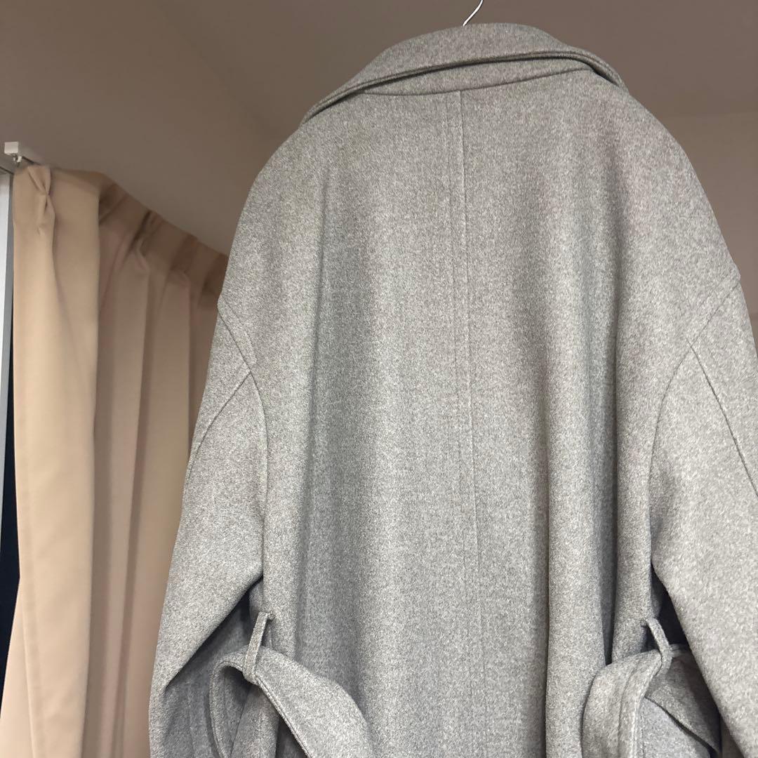 スタンドカラーメルトンロングコート　Mサイズ