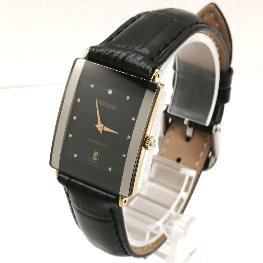 稼働✨ラド―　フローレンス　腕時計　ユニセックス　1P ダイヤ　デイト　新品電池
