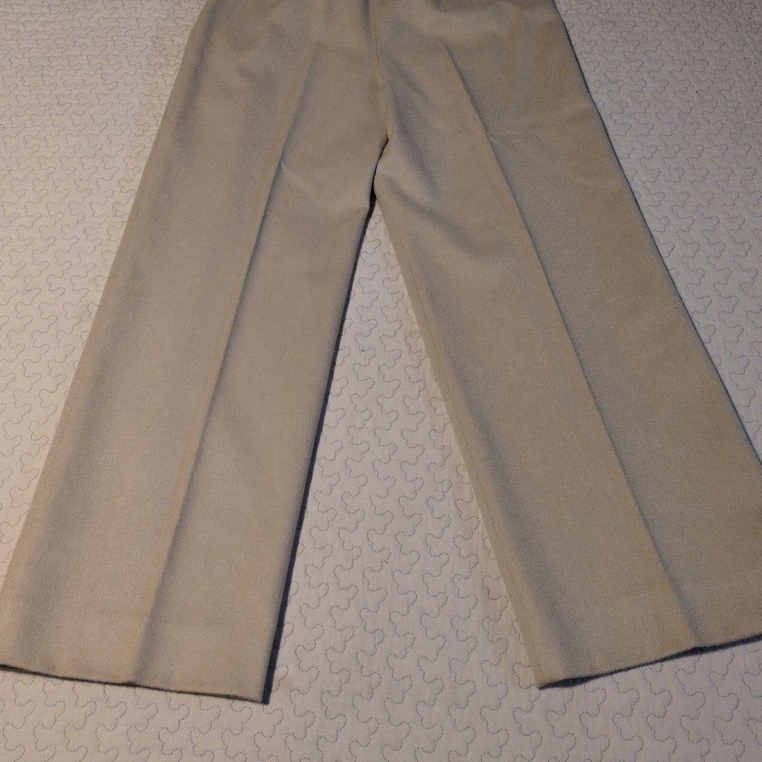 MaxMaraベージュ ウールパンツ センタープレス カシミヤ　36