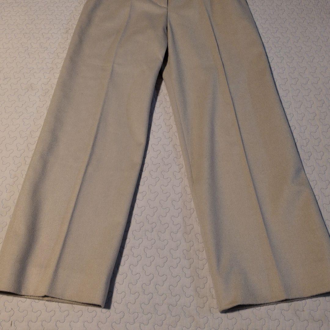MaxMaraベージュ ウールパンツ センタープレス カシミヤ　36