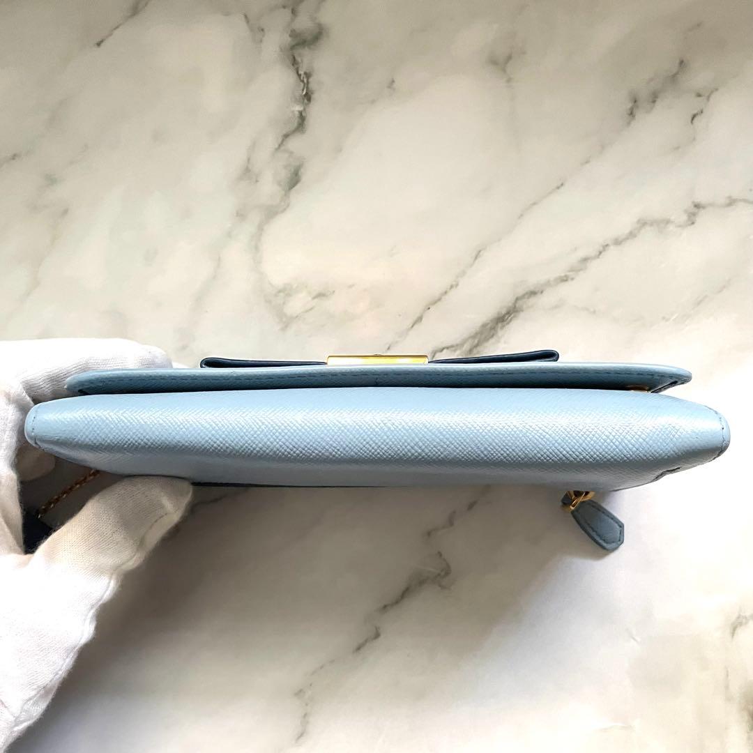 PRADA プラダ サフィアーノ　リボンフィオッコ　長財布　極美品0115-11