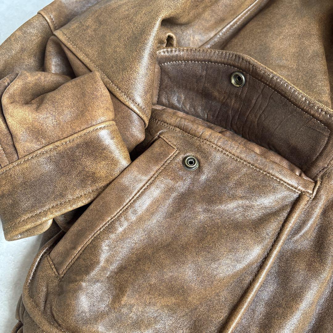 G-1シープスキンレザージャケットフライトジャケットジップアップブルゾン4way