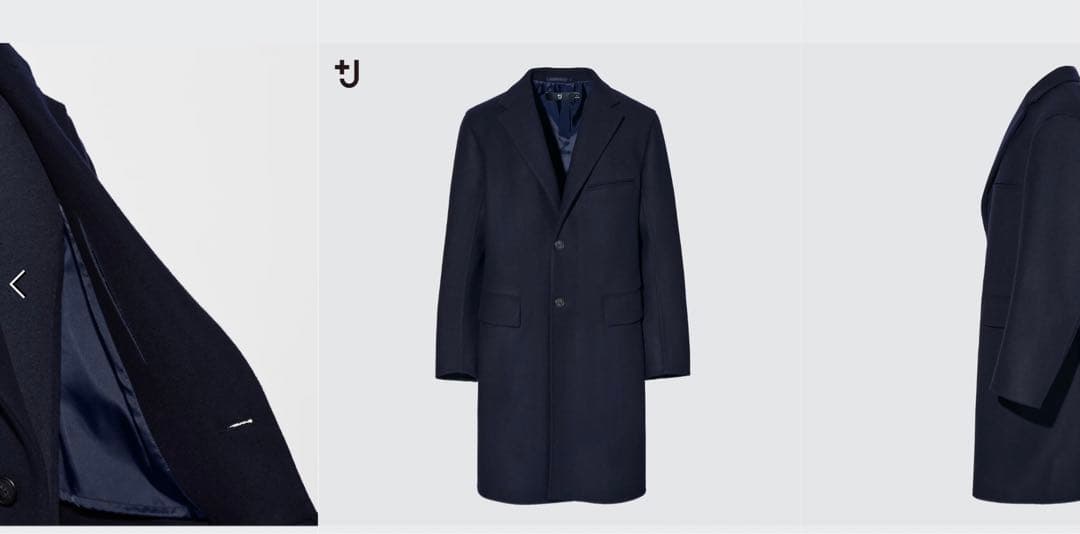 F*Z様 UNIQLO ウールブレンド チェスターコート ブラック