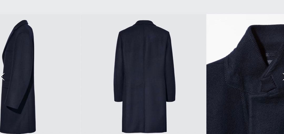 F*Z様 UNIQLO ウールブレンド チェスターコート ブラック