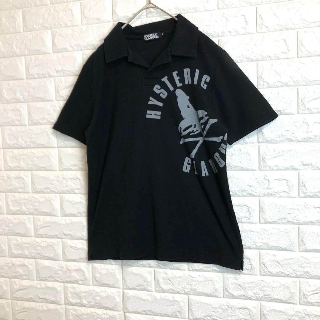 【スカル】HYSTERIC GLAMOUR ポロシャツ 黒 L