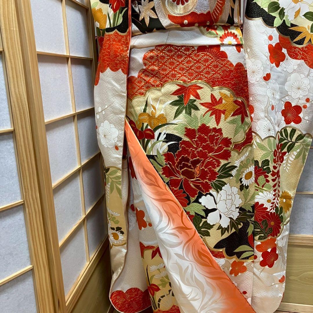 波乗りジョニー様［7180］振袖 草花文 駒刺繍 成人式 卒業式 正絹 着物 袷