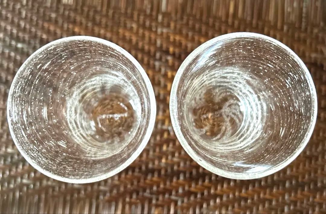 新品◆91 荒川尚也　螺旋状　アワグラス　宙吹きガラスコップ　４客　晴耕社ガラス