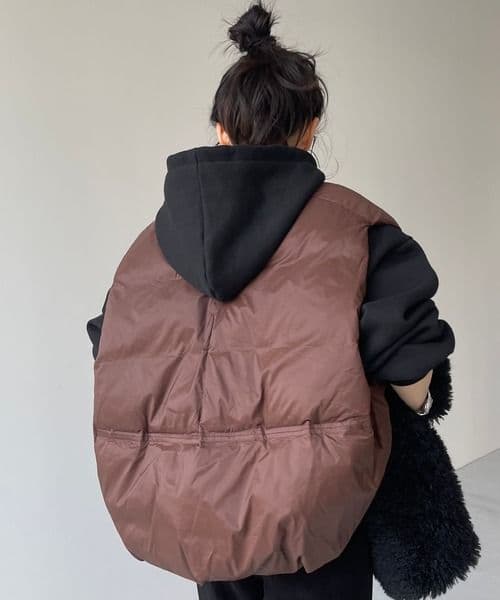 egg down vest / エッグショートダウンベスト ブラウン
