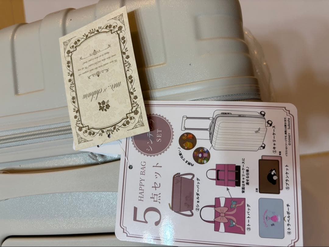 ちはるさんコラボ シンデレラ キャリーケース ハッピーバッグ 5点セット 新品