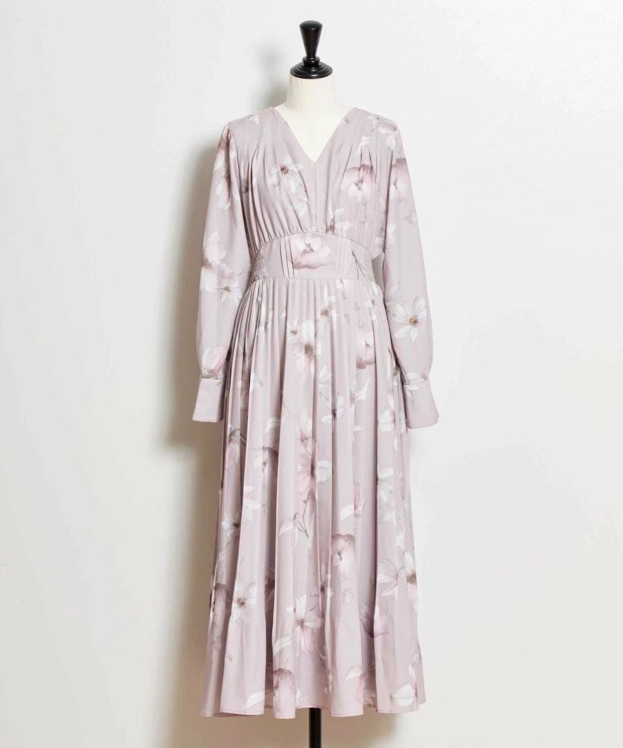 ビッグフラワープリーツワンピース　ノエラ