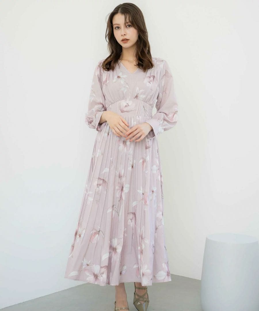 ビッグフラワープリーツワンピース　ノエラ