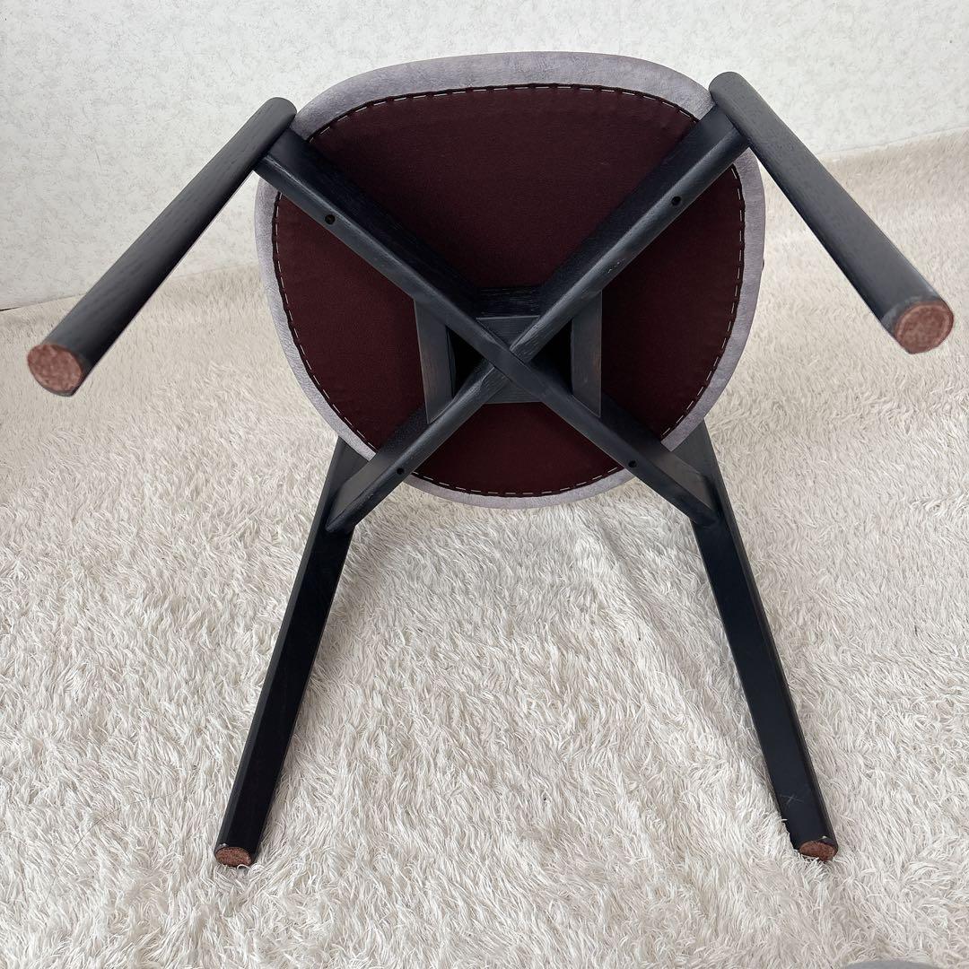 イバタ インテリア】セミアームチェア ブラック グレー スタッキング 2脚