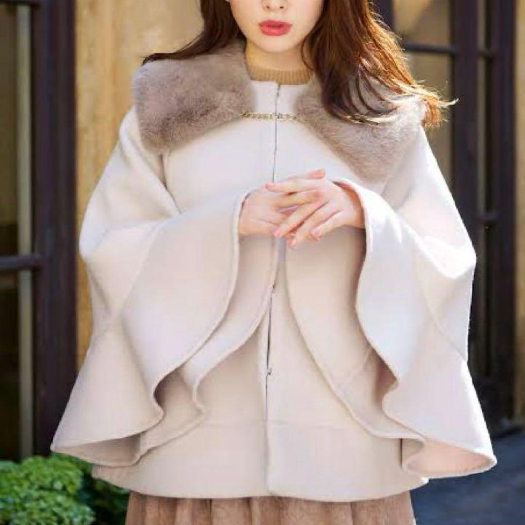 ジャケット・アウター HLT Convertible Faux Fur Tippet Coat M