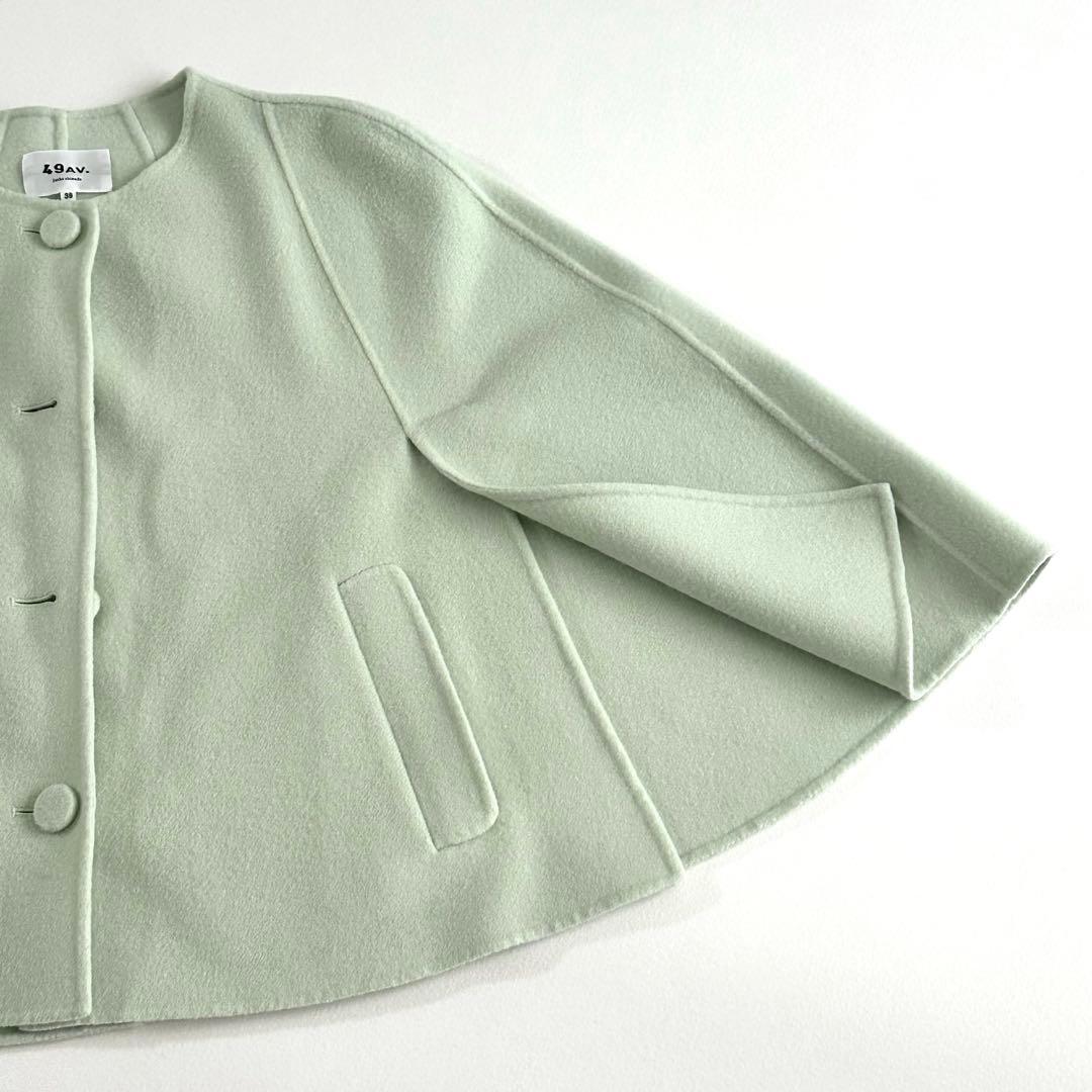 49AV.junko shimada ジュンコシマダ　リバー仕立ノーカラーJK