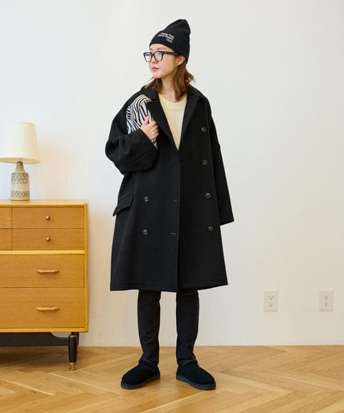 Mayuko✴︎FRAMeWORK ロング Pコート　36　ネイビー