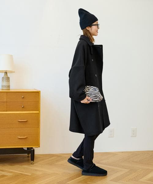 Mayuko✴︎FRAMeWORK ロング Pコート　36　ネイビー